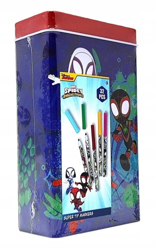 Zestaw flamastrów w metalowej puszce Marvel Spidey - 32 kolory