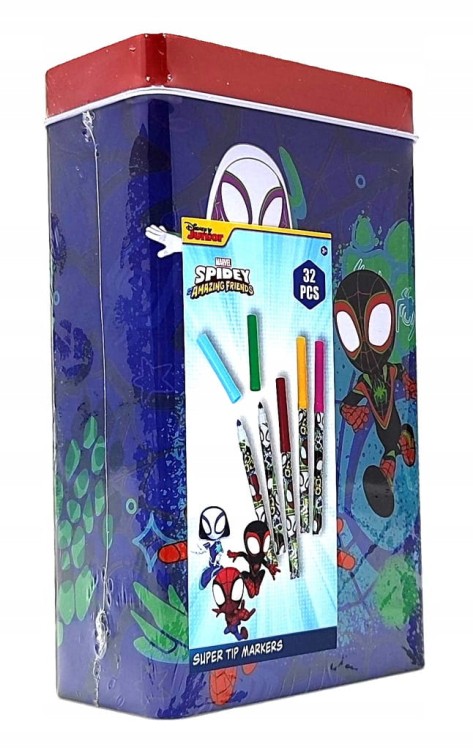 Zestaw flamastrów w metalowej puszce Marvel Spidey - 32 kolory