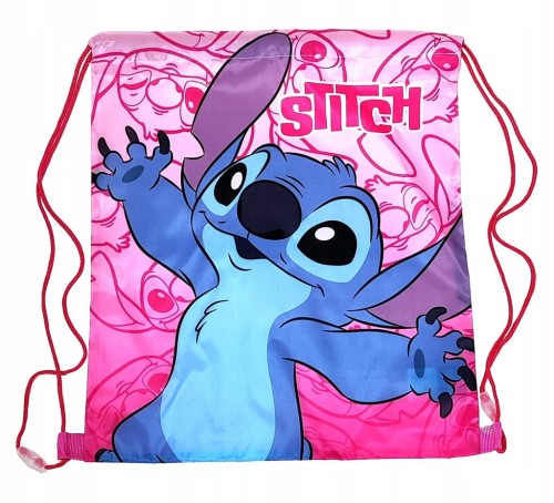 Różowy worek, torba sportowa Disney Stitch 40 x 34 cm