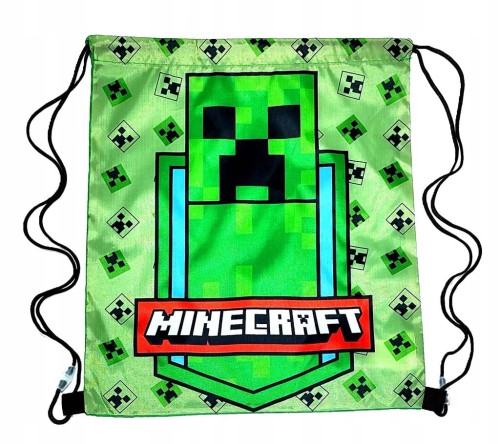 Zielony worek, torba sportowa Minecraft Creeper 40 x 34 cm