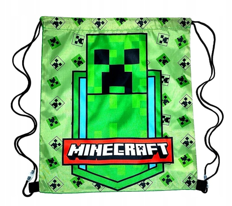 Zielony worek, torba sportowa Minecraft Creeper 40 x 34 cm