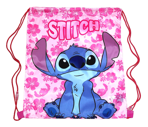 Różowy worek, torba sportowa Disney Stitch 40 x 34 cm