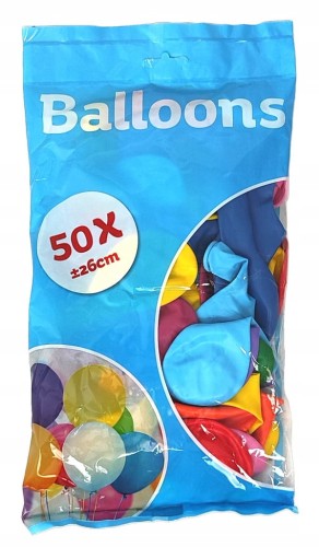 Kolorowe balony lateksowe - 50 sztuk 26 cm