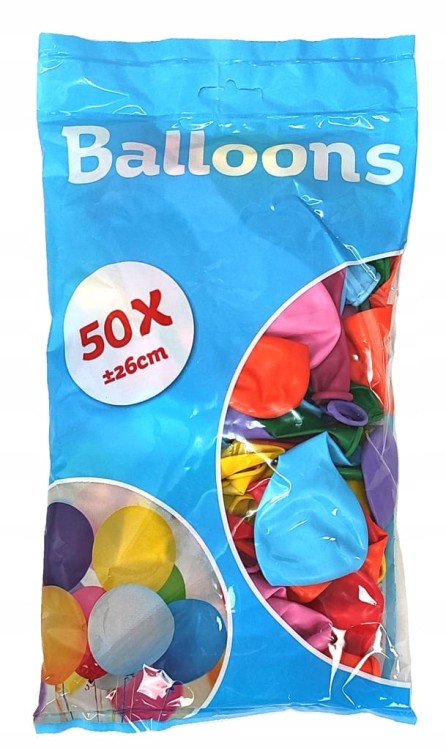 Kolorowe balony lateksowe - 50 sztuk 26 cm