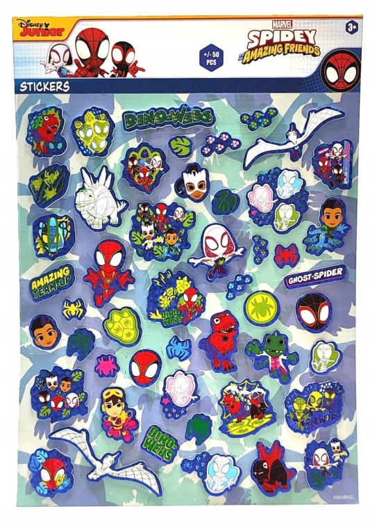 Pakiet naklejek piankowych Marvel Spidey +/- 50 szt.