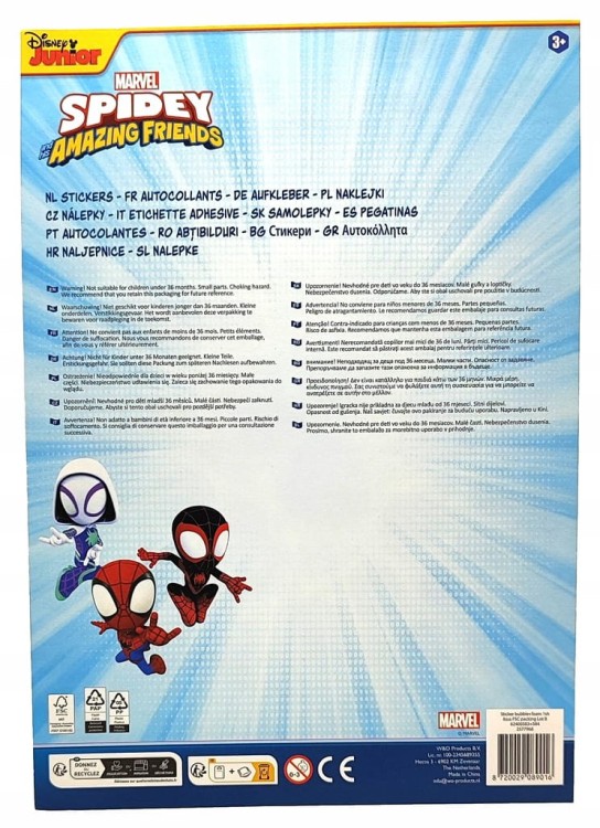 Pakiet naklejek piankowych Marvel Spidey +/- 50 szt.