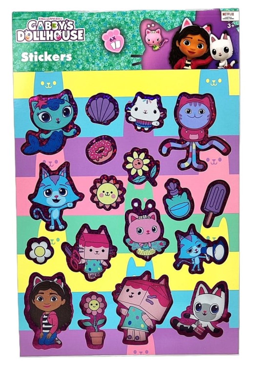 Naklejki holo Koci domek Gabi - 6 arkuszy.