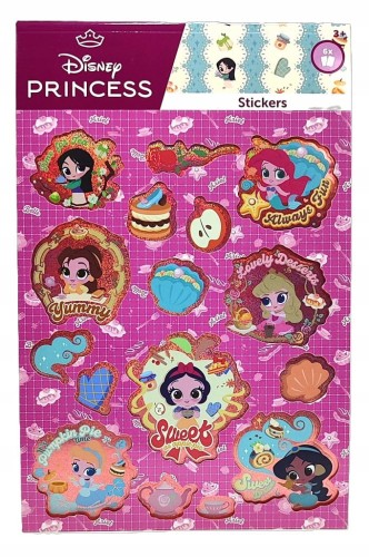 Naklejki holo Disney Księżniczki - 6 arkuszy.