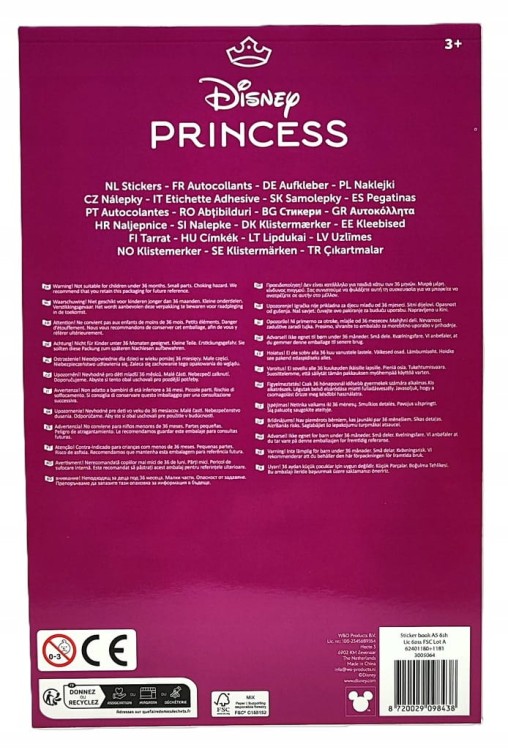 Naklejki holo Disney Księżniczki - 6 arkuszy.