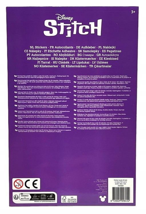 Naklejki holo Disney Stitch - 6 arkuszy.