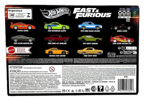 Hot Wheels Fast&Furious Szybcy i wściekli 10-pak