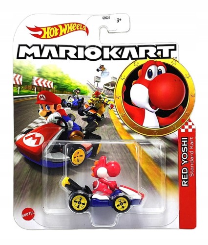 Hot Wheels Mario Kart - Red Yoshi Standard Kart