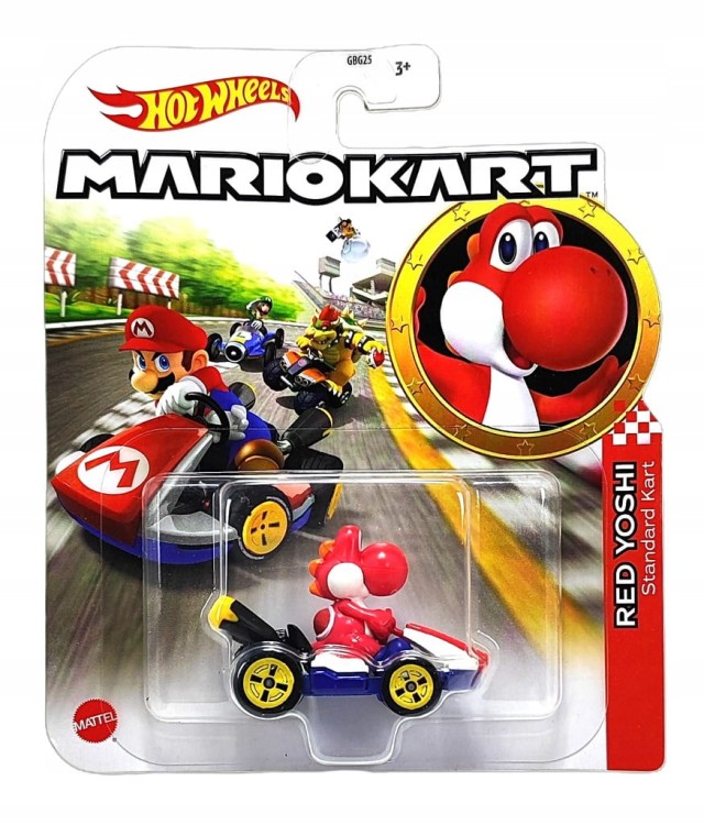 Hot Wheels Mario Kart - Red Yoshi Standard Kart