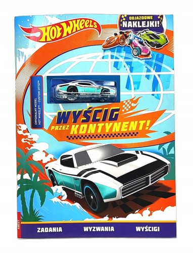 Książka z zadaniami Hot Wheels. Wyścig przez kontynent!