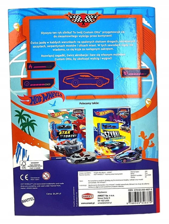 Książka z zadaniami Hot Wheels. Wyścig przez kontynent!