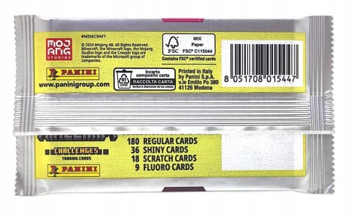 Saszetka z kartami Panini Minecraft.
