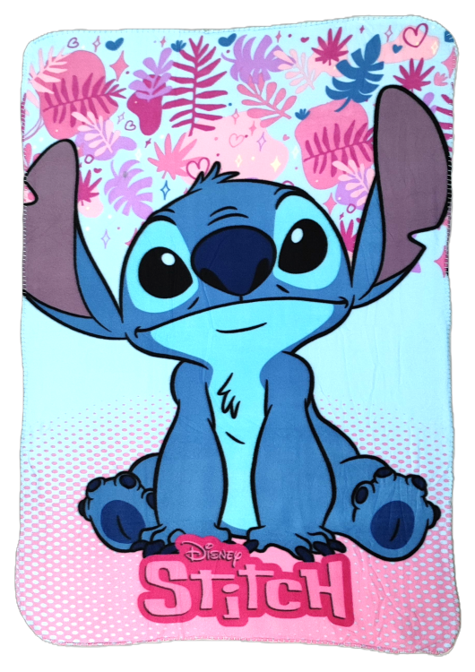 Błękitny miękki kocyk Disney Stitch.