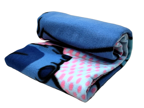 Błękitny miękki kocyk Disney Stitch.