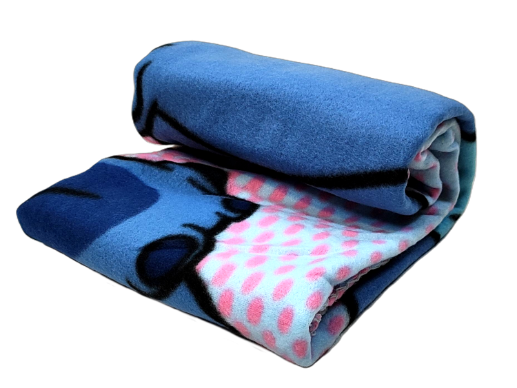 Błękitny miękki kocyk Disney Stitch.