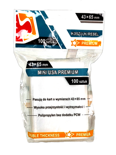 Koszulki na karty Rebel (43x65 mm) Mini USA Premium, 100 sztuk