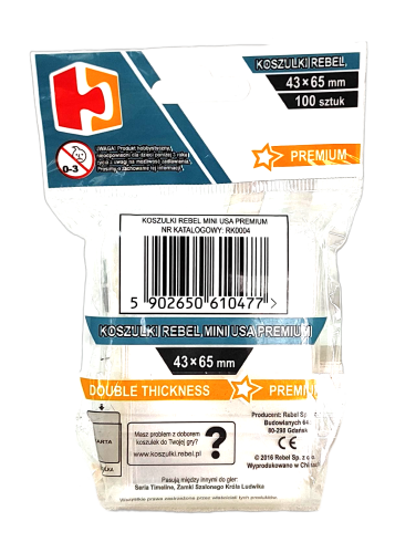 Koszulki na karty Rebel (43x65 mm) Mini USA Premium, 100 sztuk