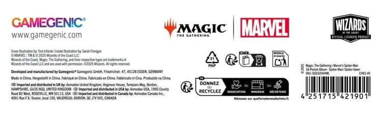 Album Gamegenic: Magic The Gathering - Marvel's Spider-Man - 18-Pocket Album - Spider-Man/Spider-Gwen