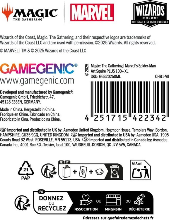 Gamegenic: Magic the Gathering - Marvel's Spider-Man - Art Squire PLUS 100+XL