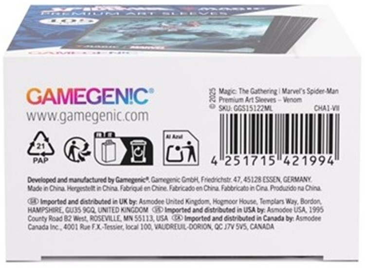 Gamegenic: Magic the Gathering - Marvel's Spider-Man - Premium Art Sleeves - Venom