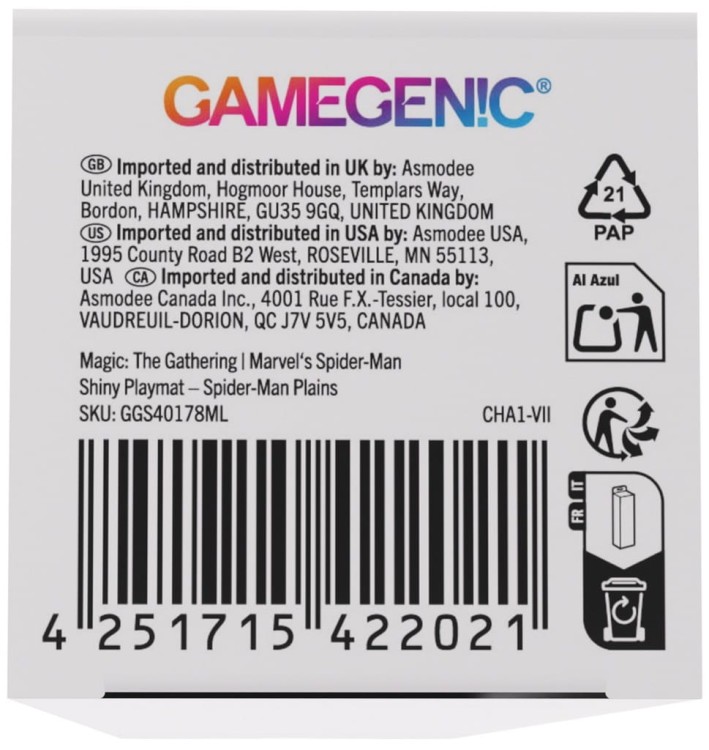 Mata Gamegenic: Magic the Gathering - Marvel's Spider-Man - Shiny Playmat - Plains