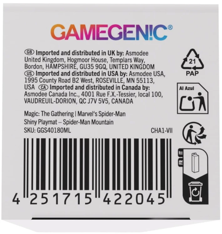 Mata Gamegenic: Magic the Gathering - Marvel's Spider-Man - Shiny Playmat - Mountain