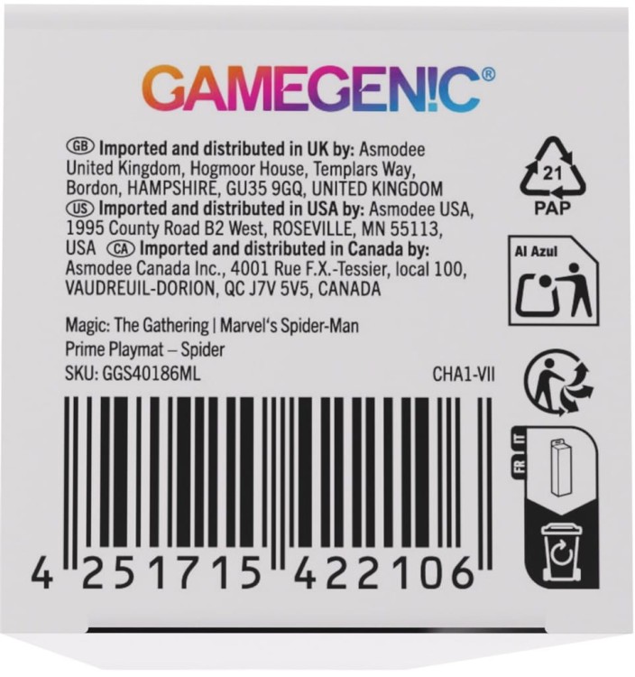 Mata Gamegenic: Magic the Gathering - Marvel's Spider-Man - Prime Playmat - Spider