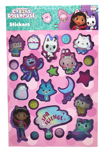 Naklejki holo Koci domek Gabi- 6 arkuszy.