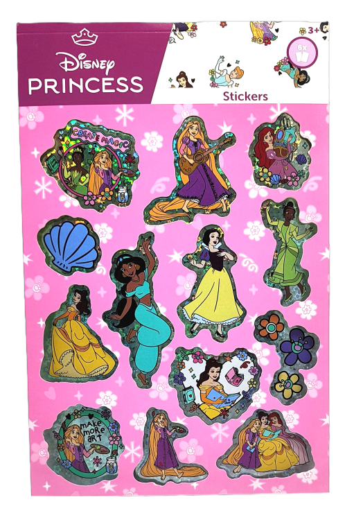 Naklejki holo Disney Księżniczki - 6 arkuszy.