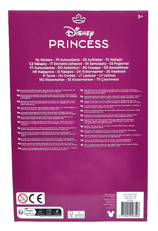 Naklejki holo Disney Księżniczki - 6 arkuszy.