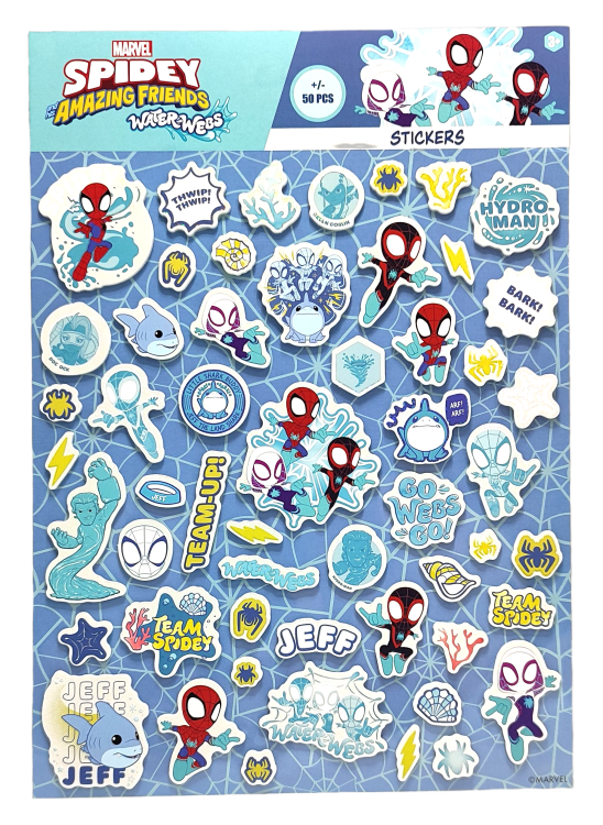 Pakiet piankowych naklejek spidey and his amazing friends +/- 50 szt