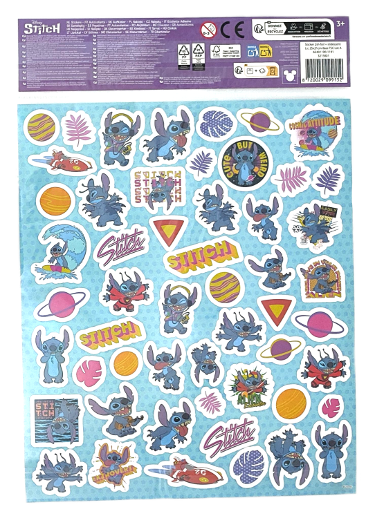 Naklejki holo Disney Stitch - 2 arkusze.