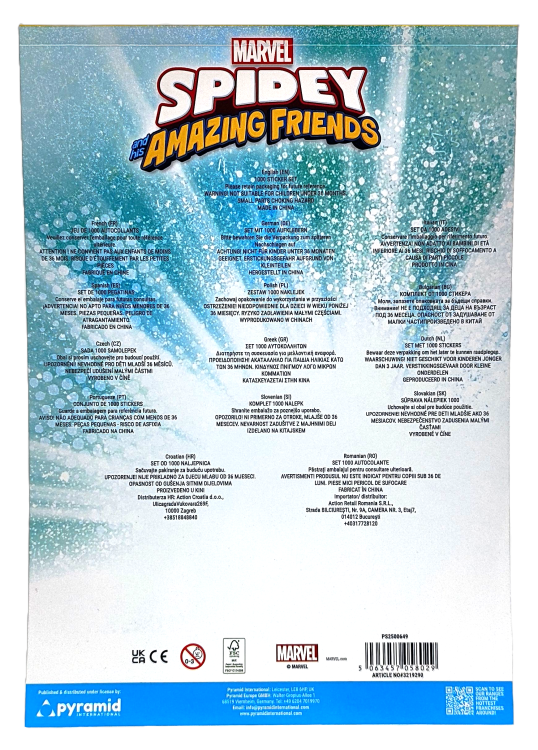 Zestaw naklejek Spidey and his amazing friends ok. 1000 sztuk.