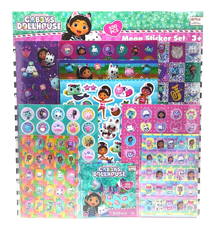 Duży zestaw naklejek Koci domek Gabi XL - 10 arkuszy