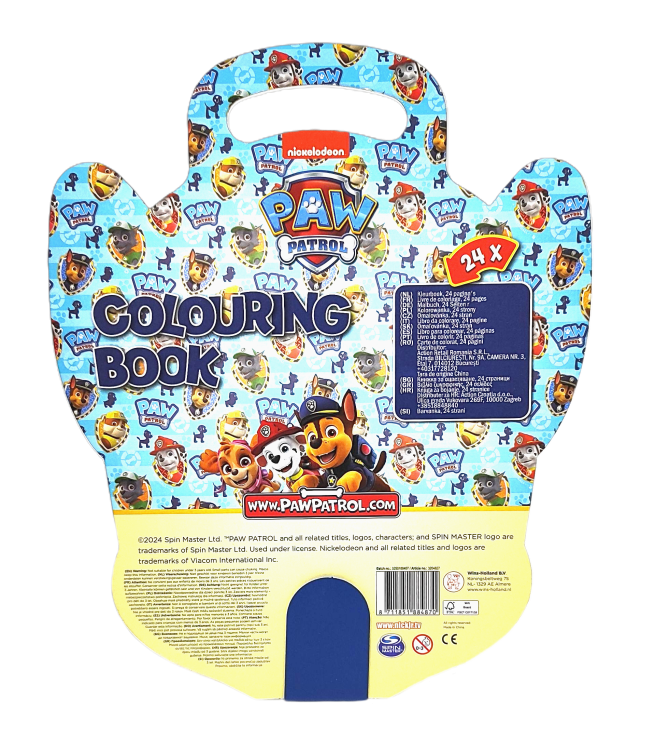 Kolorowanka kształtka Psi Patrol Chase - 24 obrazki.
