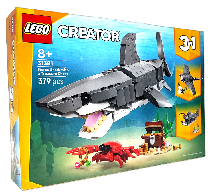 LEGO Creator 3 w 1 Groźny rekin i skrzynia skarbów 31381