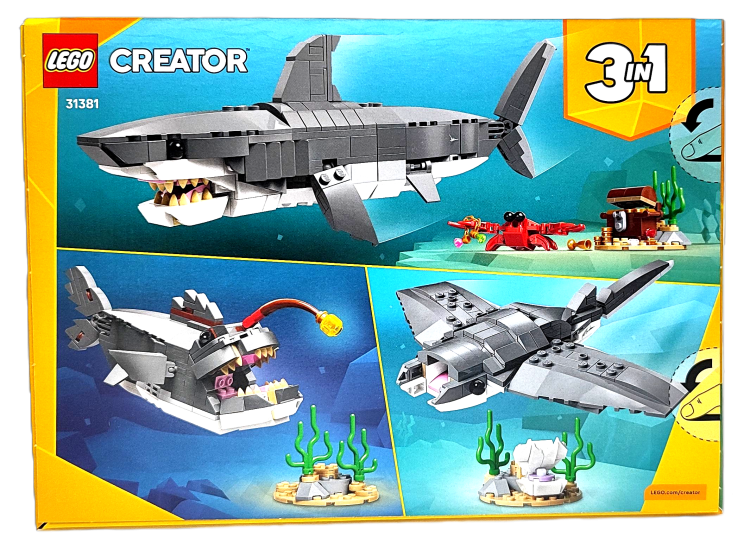 LEGO Creator 3 w 1 Groźny rekin i skrzynia skarbów 31381