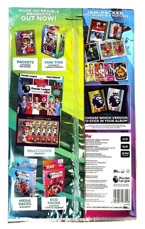 Kolekcja naklejkowa Premier League 2026 Starter Pack