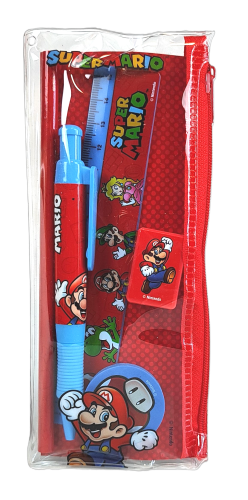 Zestaw artykułów szkolnych w saszetce - Super Mario.