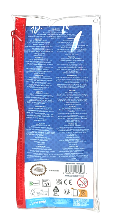 Zestaw artykułów szkolnych w saszetce - Super Mario.