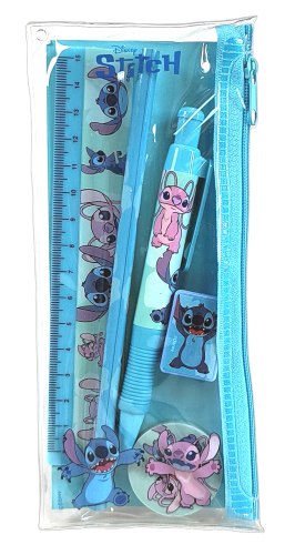 Zestaw artykułów szkolnych w saszetce - Disney Stitch.