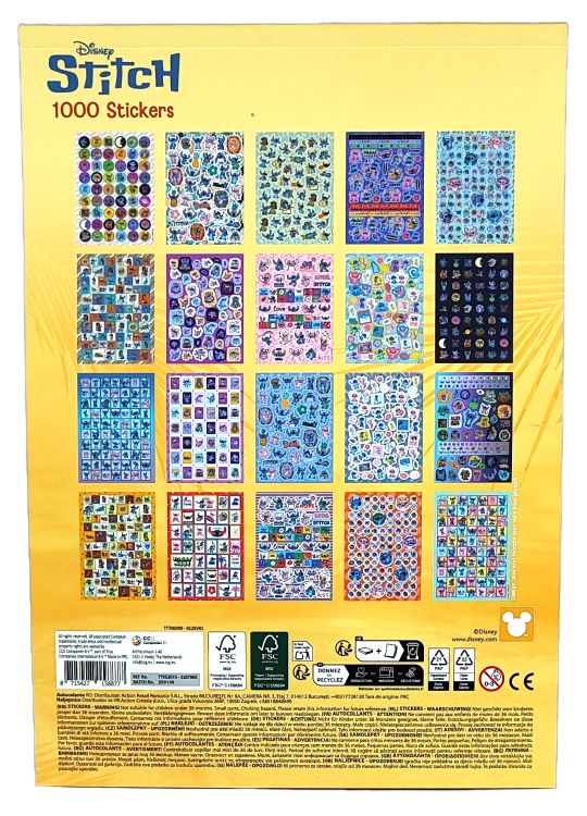 Książka z naklejkami Disney Stitch +/- 1000 naklejek