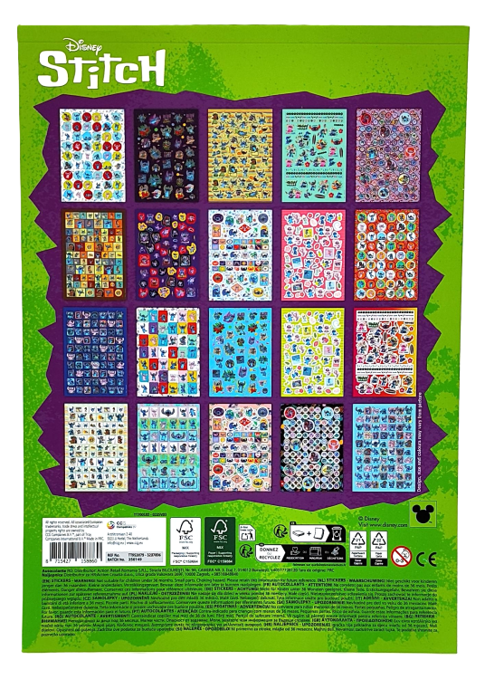 Książka z naklejkami Disney Stitch +/- 1000 naklejek
