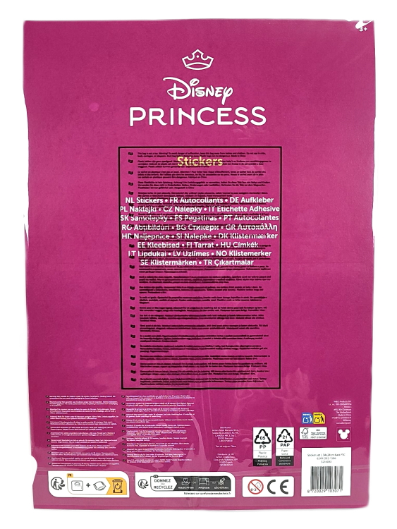 Pakiet naklejek Disney Księżniczki - 9 arkuszy