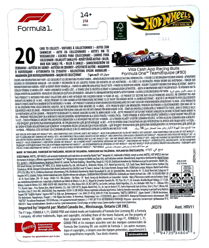 Hot Wheels Premium Formuła 1 Visa Cash APP Racing Bulls 2025.