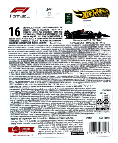 Hot Wheels Premium Formuła 1 Mercedes-AMG Petronas 2024.